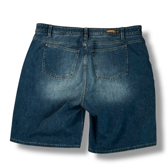 Soft Surroundings Pull On Jean Shorts 10” Stretch Denim Pockets Summer Size 1X - Picture 5 of 8